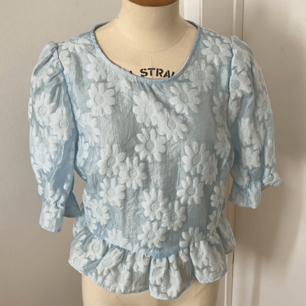Top Shop Floral Blue‎ Top - Picture 2 of 8